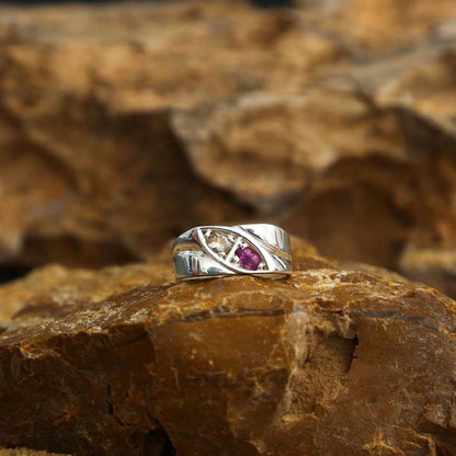 Pink and White Sapphire Ring