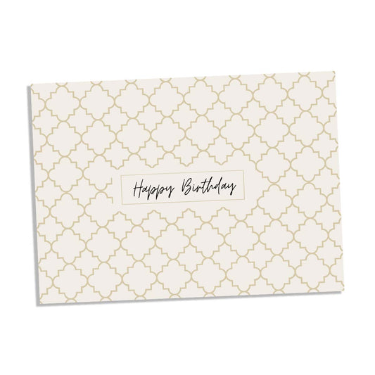 Beige Alhambra Happy Birthday Card