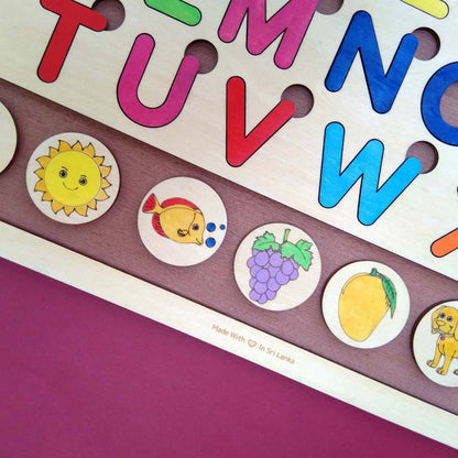 Wooden English Alphabet Activity Board
