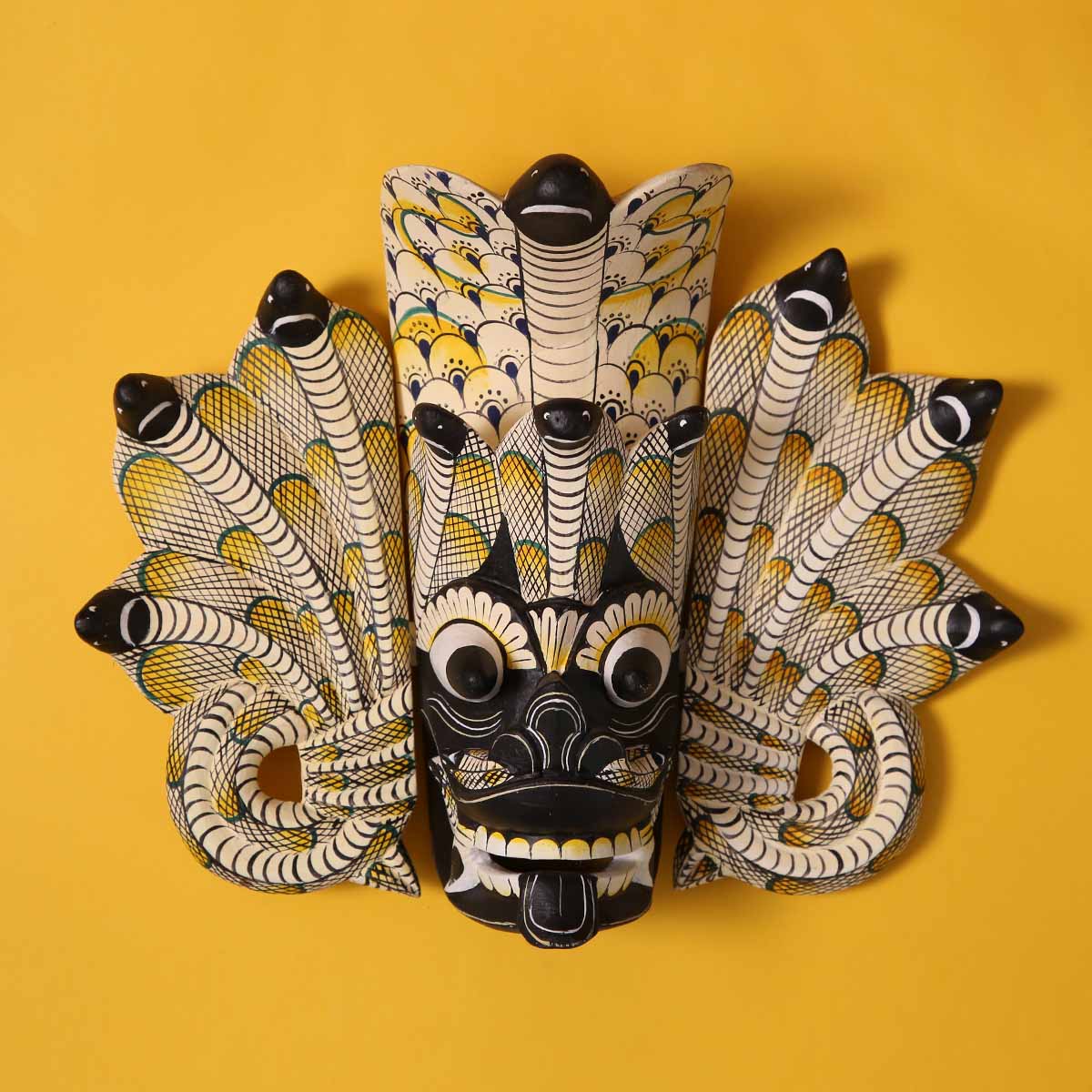 White and Yellow Naga Raksha Mask