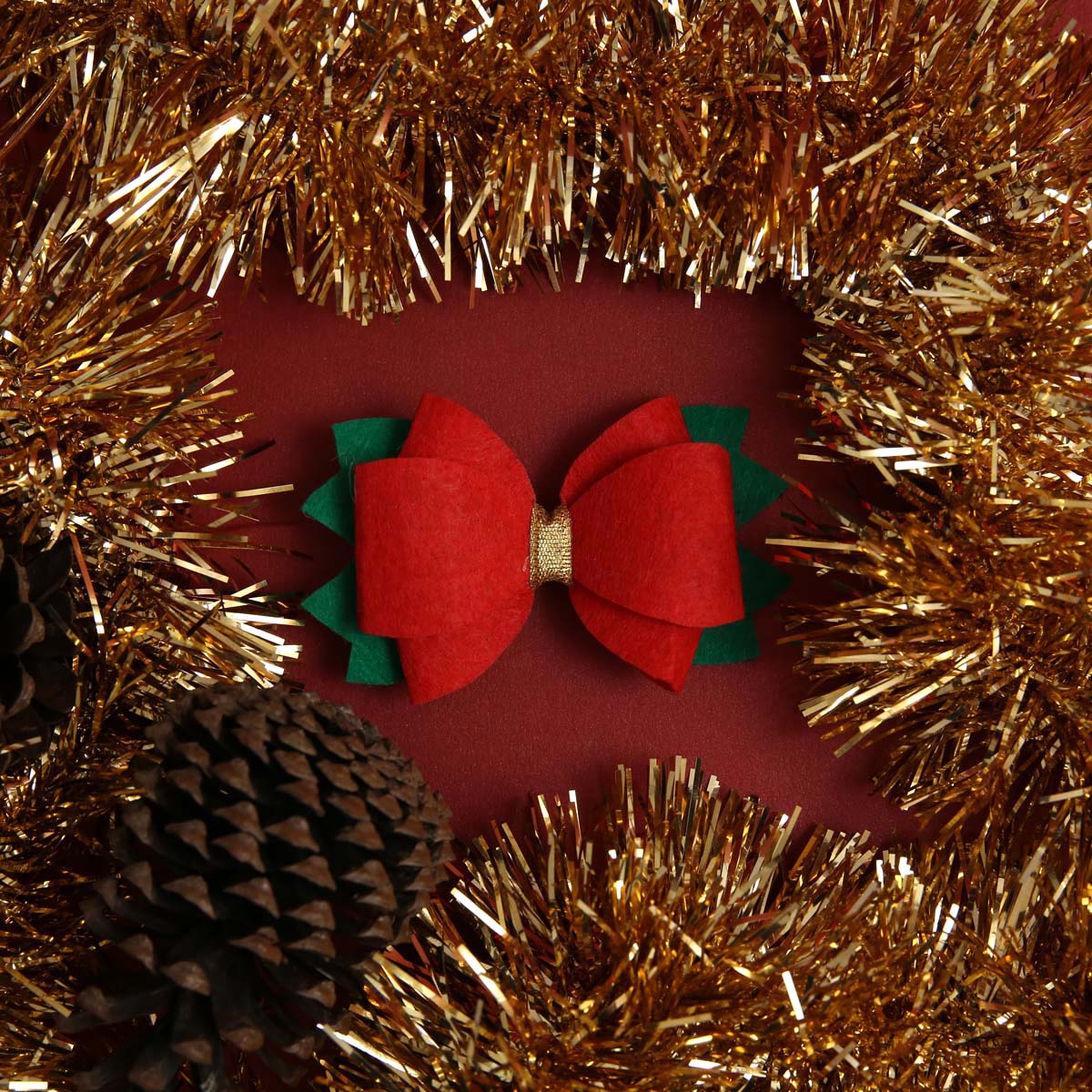 Poinsettia Bow Clip