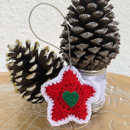 Red Crochet Star Ornament