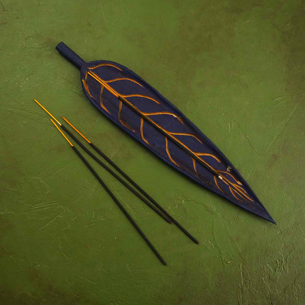 Blue Leaf Incense Stick Holder