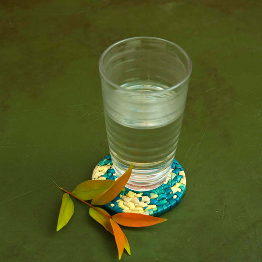 Water Lily Palmyra Coaster Pair