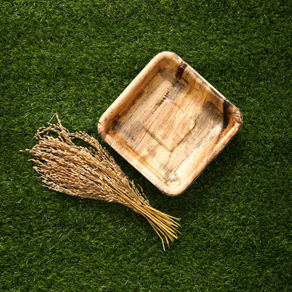 Areca Nut Square Plate 6''
