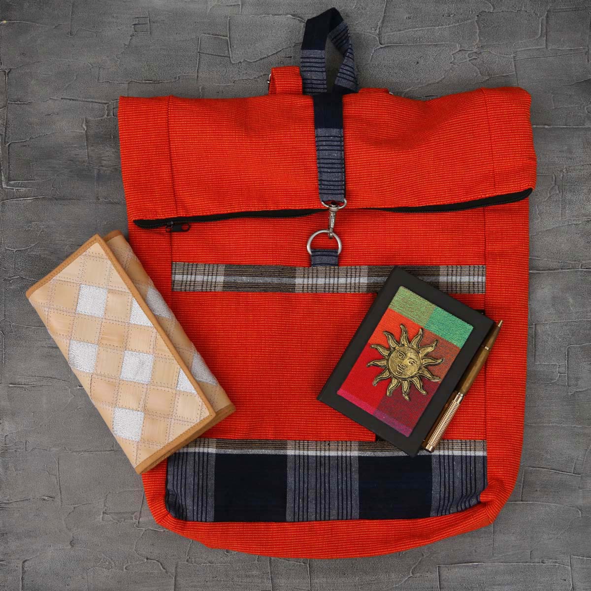 Plaid Roll Up Rucksack