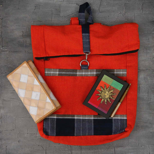 Plaid Roll Up Rucksack