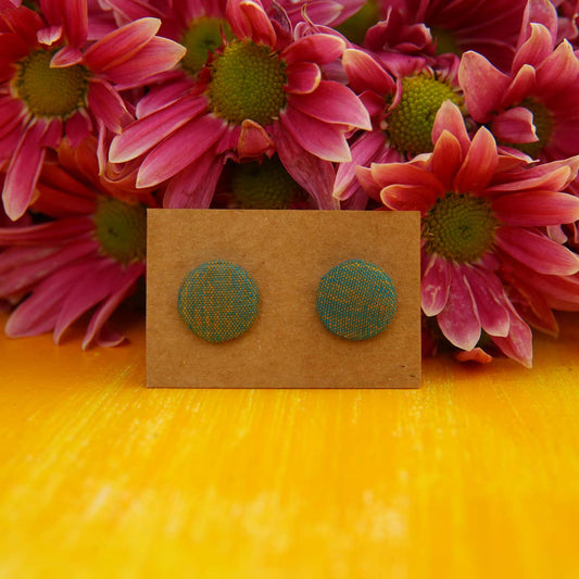Chartreuse Handloom Stud Earrings