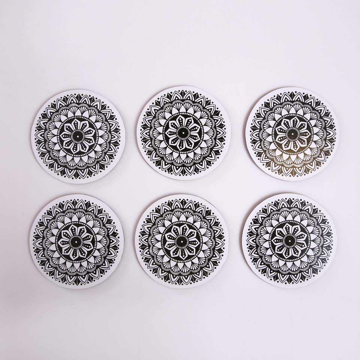 White Luna Coaster Set