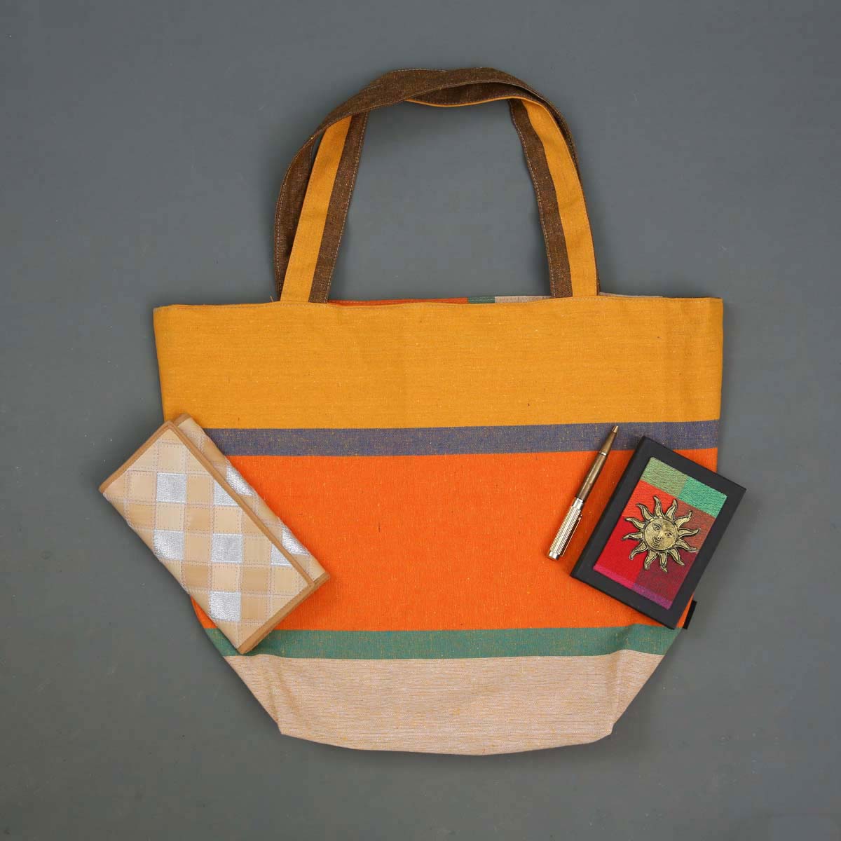 Mustard Handloom Tote
