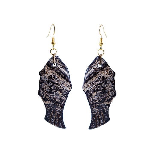 Abstract Coconut Shell Earrings