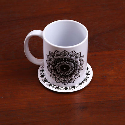 White Luna Coaster Set