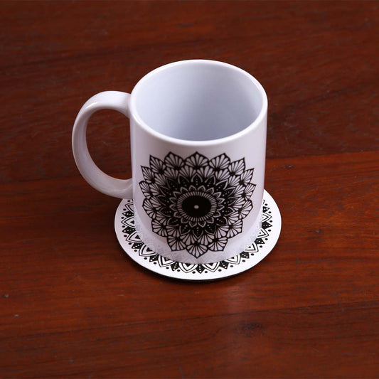 White Luna Coaster Set