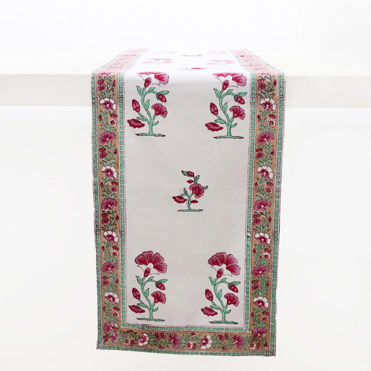 Fauna Block Printed Table Runner
