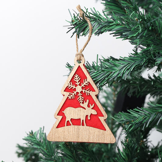 Golden Rudolph Wooden Christmas Tree Ornament