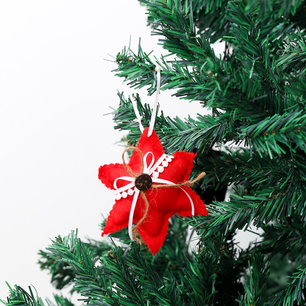 Plush Button Star Ornament