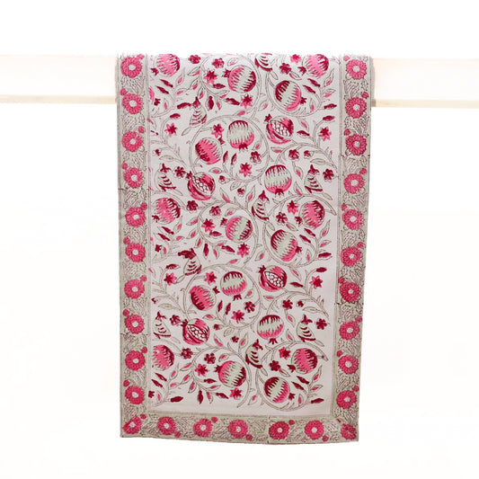 Flamingo Block Printed Table Runner