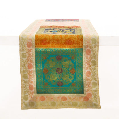 Patchwork Motif Silk Table Runner