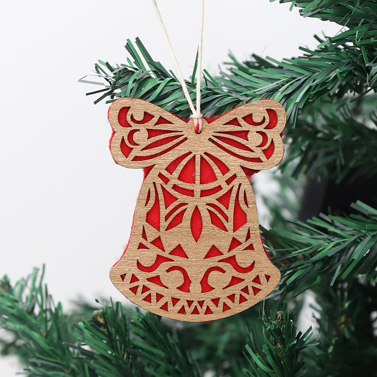 Golden Bell Wooden Christmas Ornament