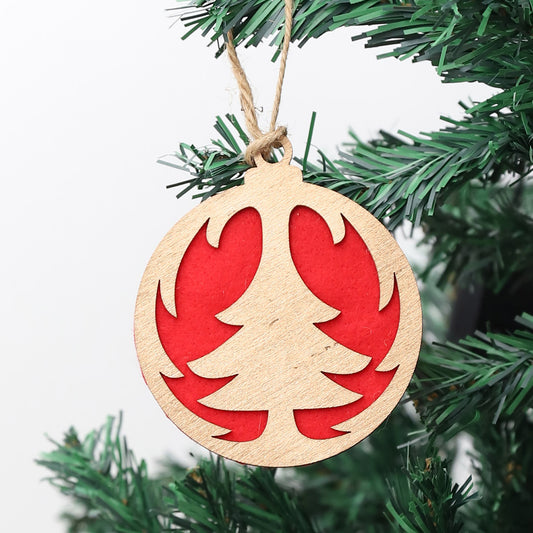 Golden Tree Wooden Christmas Ornament