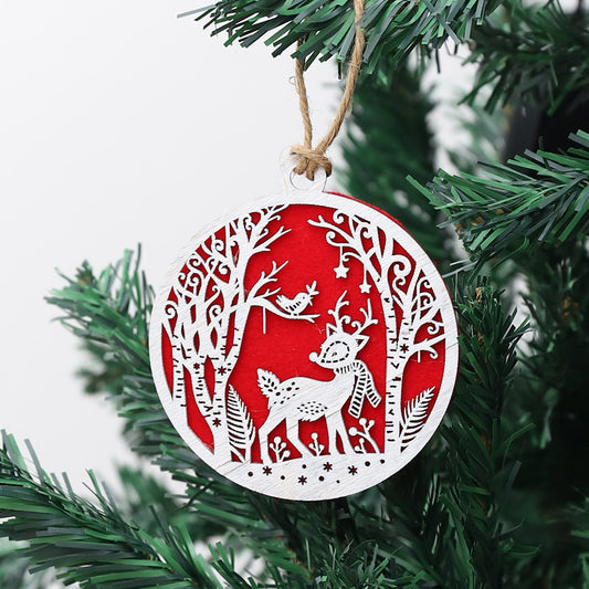 Noel White Wooden Christmas Ornament