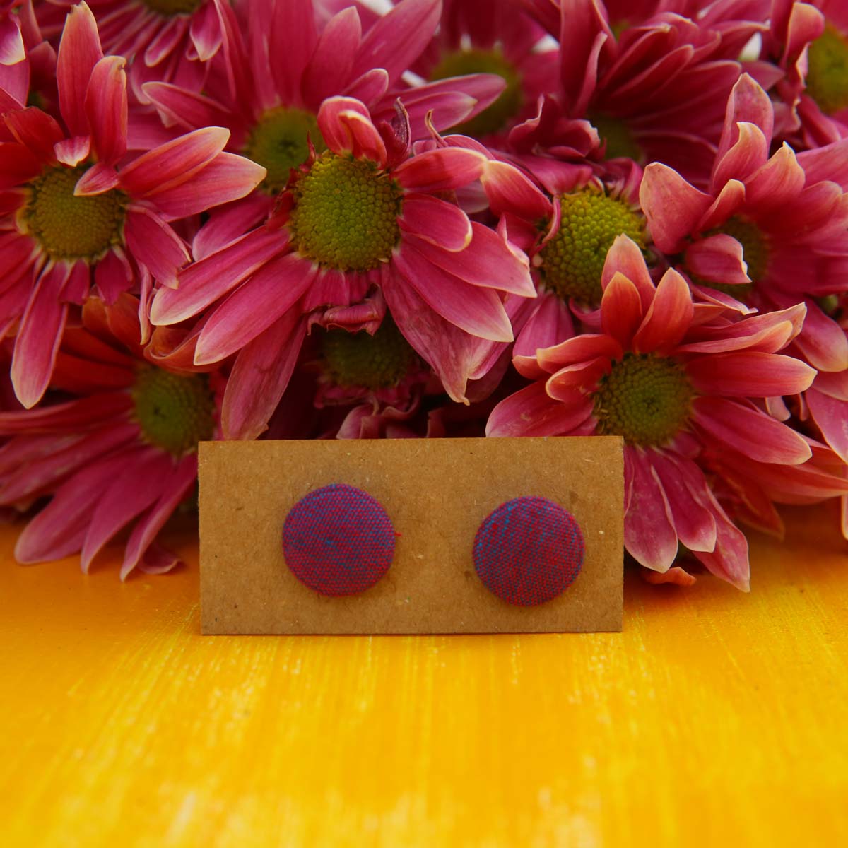Bougainvilla Handloom Stud Earrings
