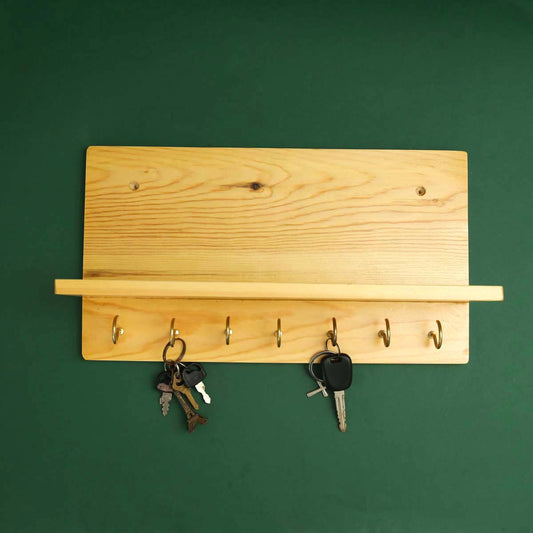 Wooden Key Holder With Shelf