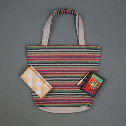 Striped Handloom Tote