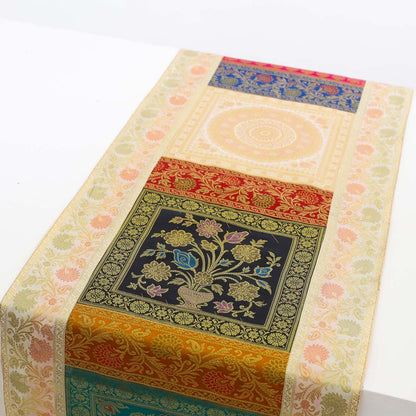 Patchwork Motif Silk Table Runner