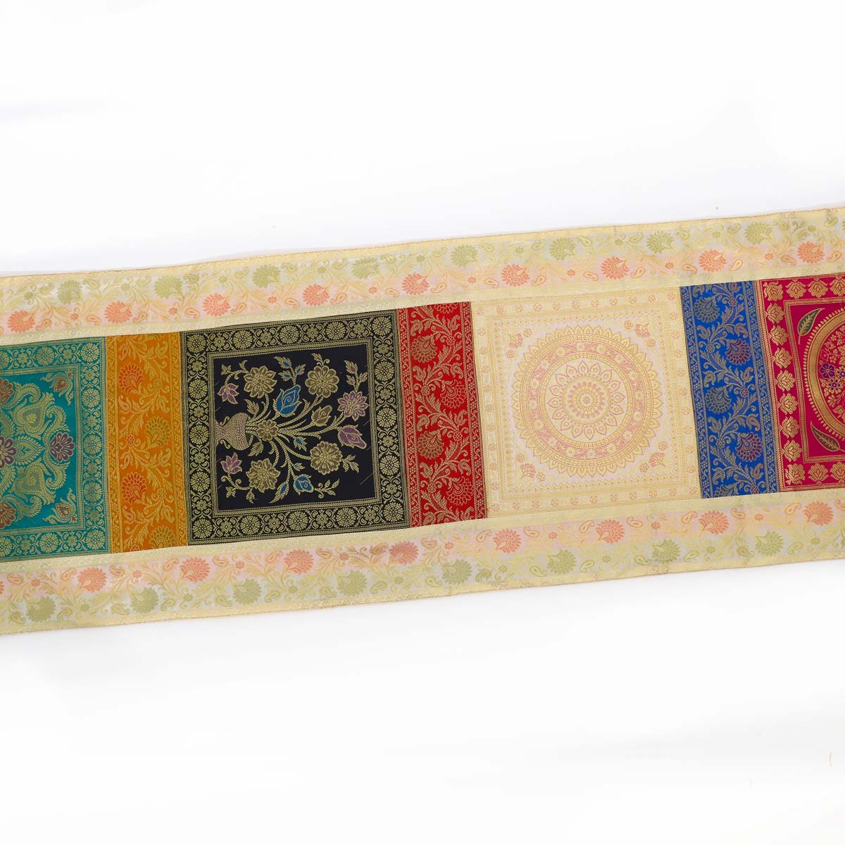 Patchwork Motif Silk Table Runner
