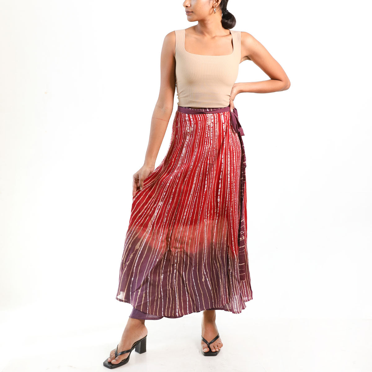 Crimson Mist Batik Skirt