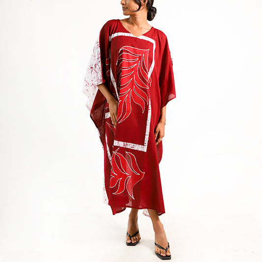Crimson Tide Batik Kaftan