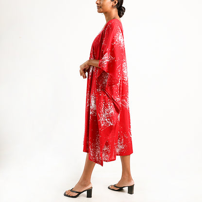 Ruby Glow Batik Kaftan