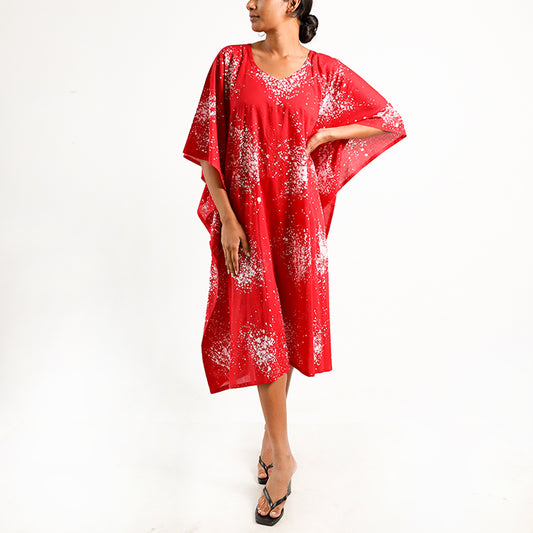 Ruby Glow Batik Kaftan