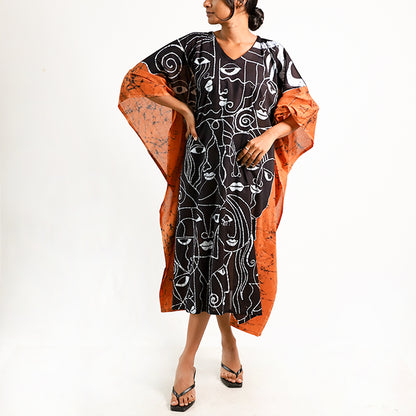 Ember Abstract Batik Kaftan