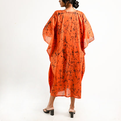 Tangerine Sunset Batik Kaftan