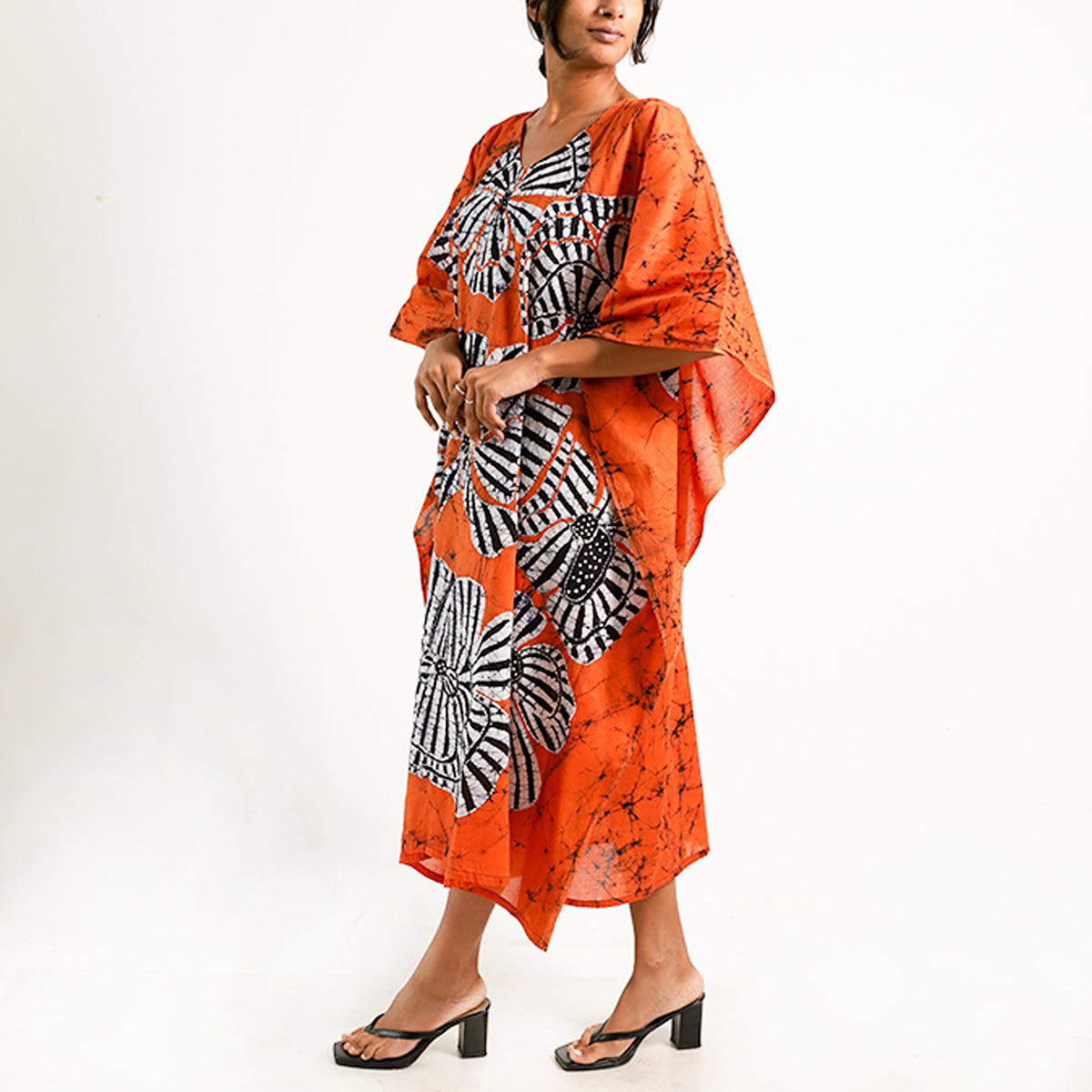 Tangerine Sunset Batik Kaftan