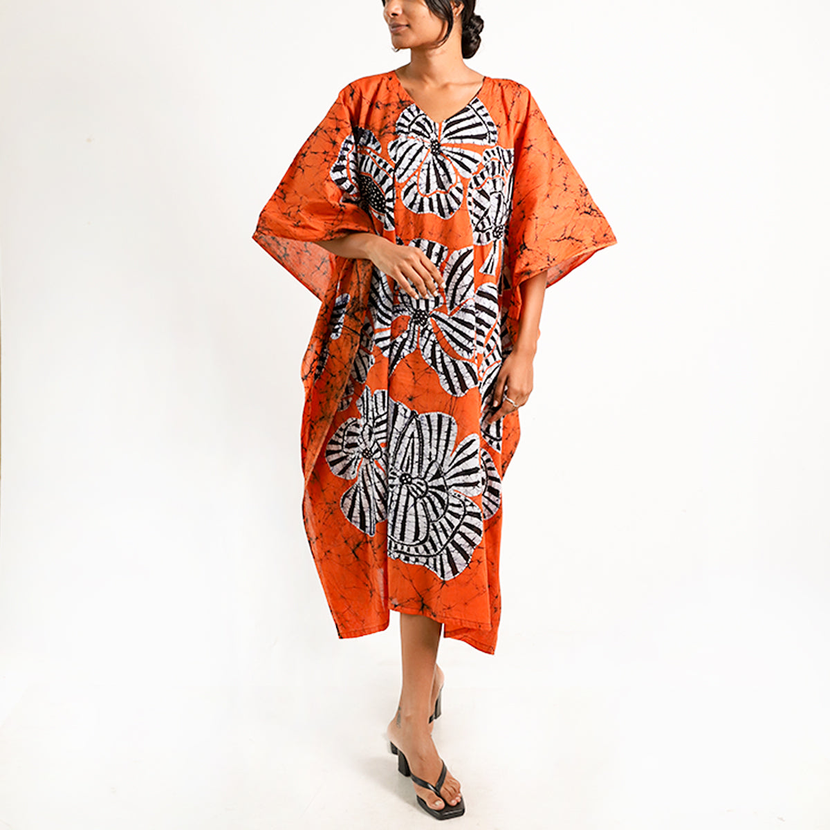 Tangerine Sunset Batik Kaftan