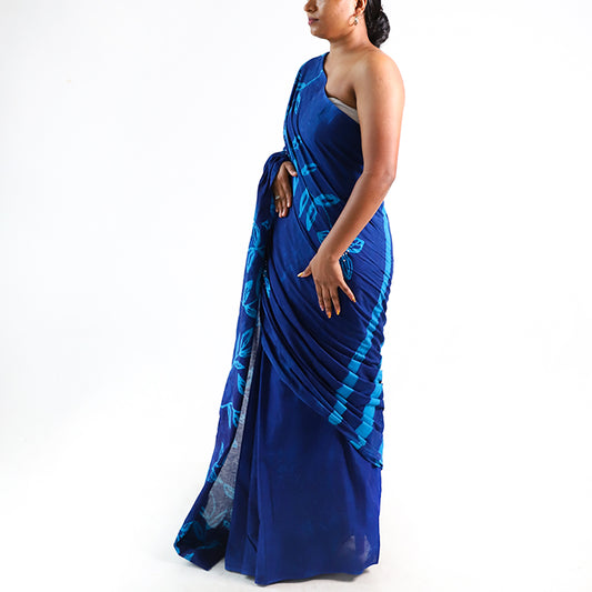Midnight Waves Batik Saree