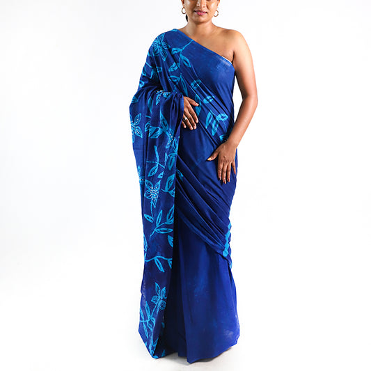 Midnight Waves Batik Saree