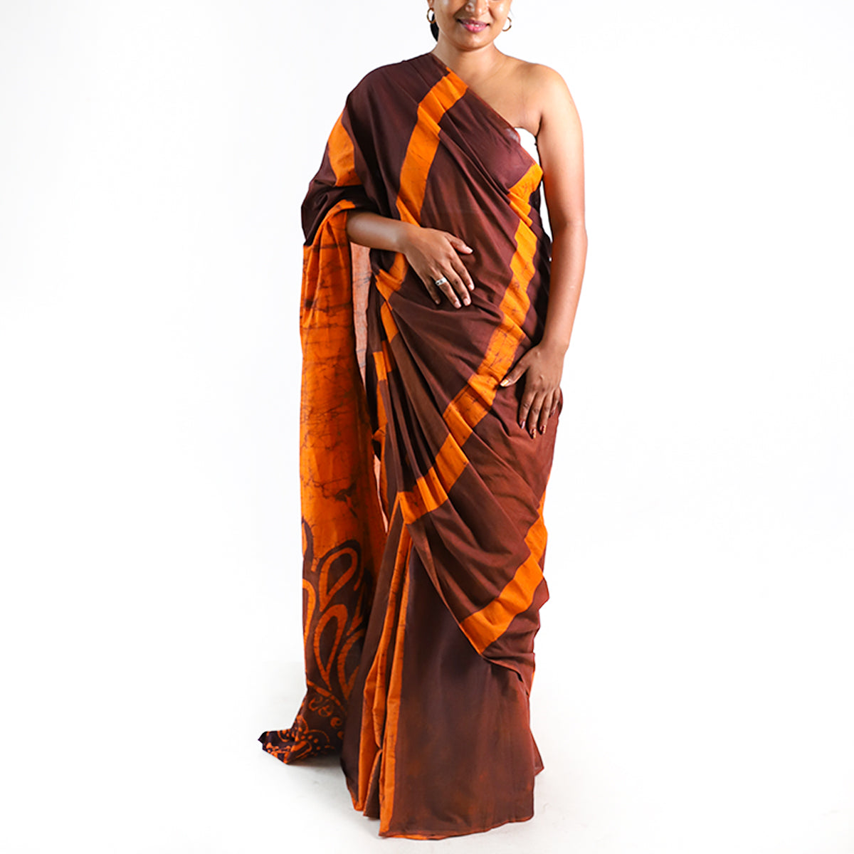 Autumn Glow Batik Saree