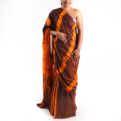 Autumn Glow Batik Saree