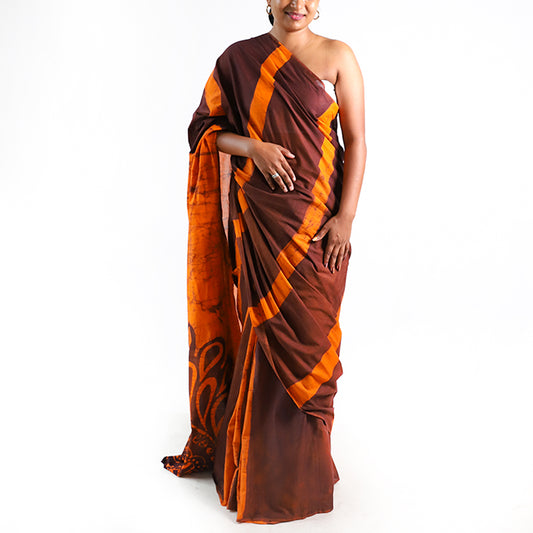 Autumn Glow Batik Saree