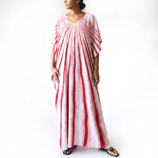 Rose Stripe Batik Kaftan