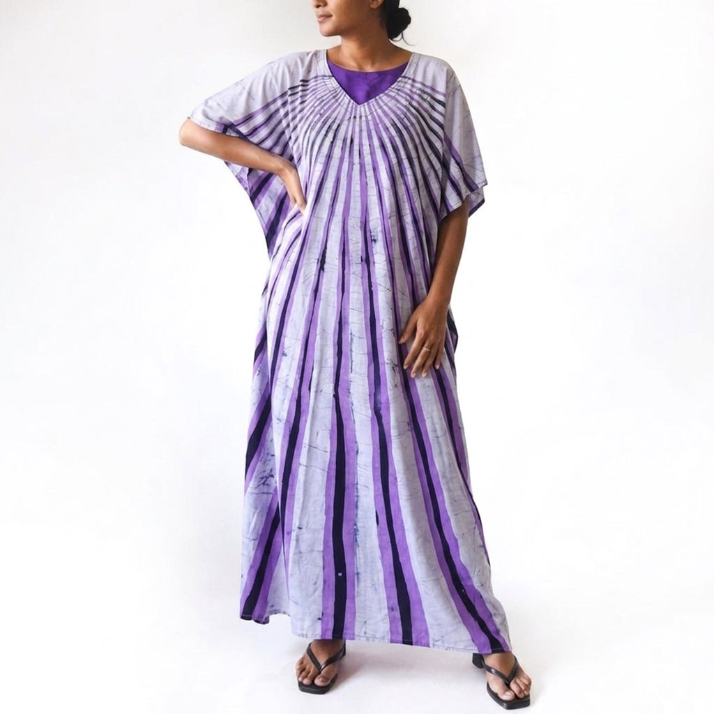 Amethyst Stripe Batik Kaftan