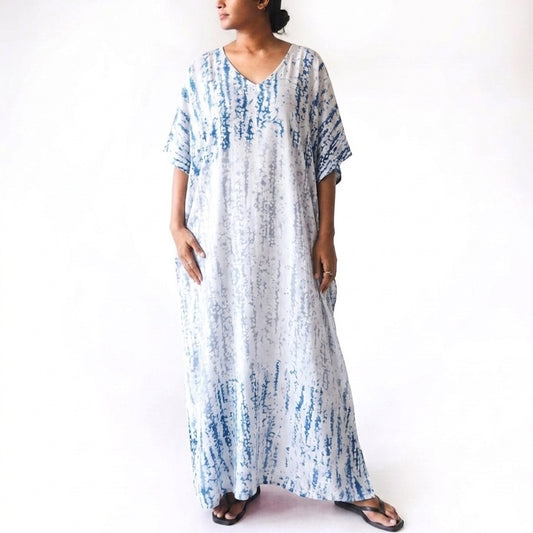 Emerald Splatter Batik Kaftan