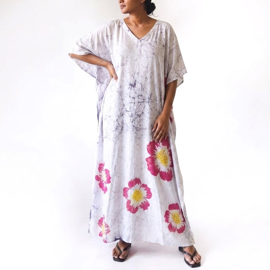 Pink Blossom Batik Kaftan