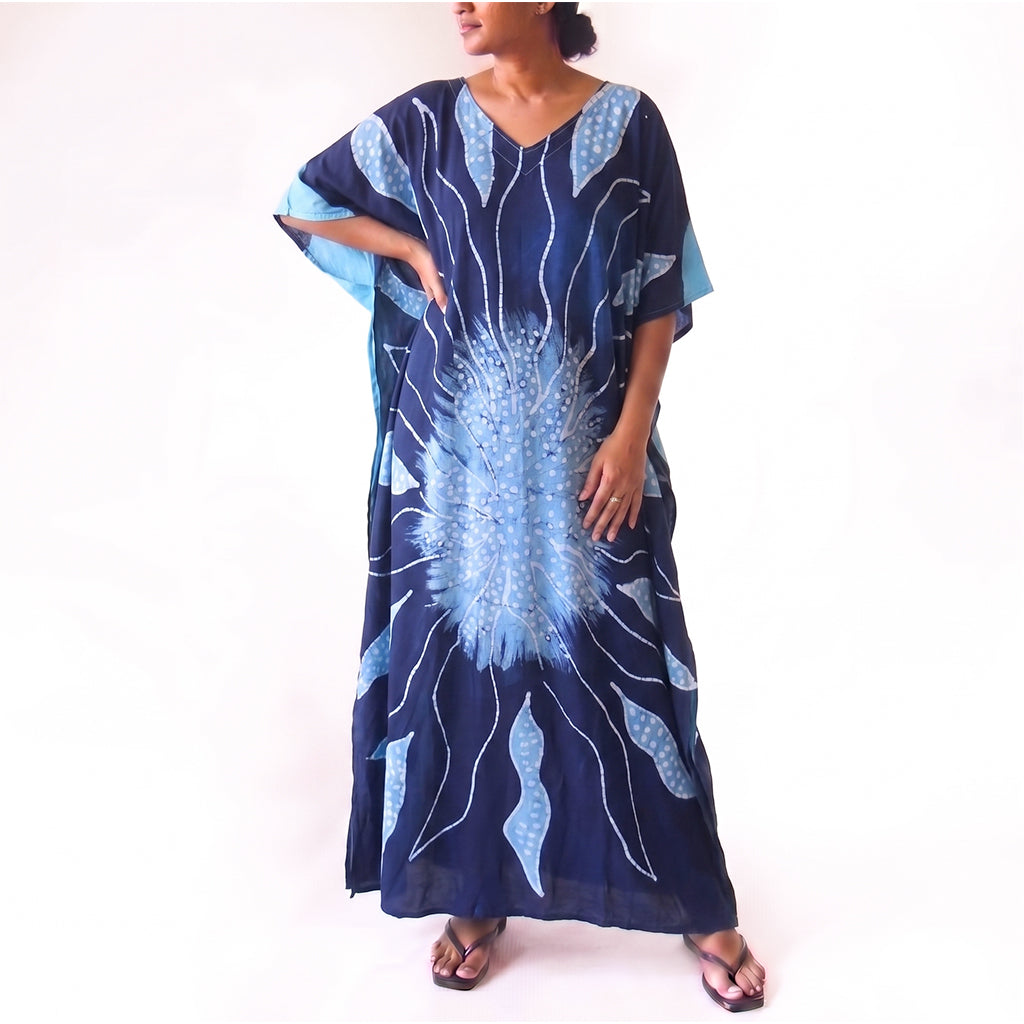 Blue Blossom Batik Kaftan