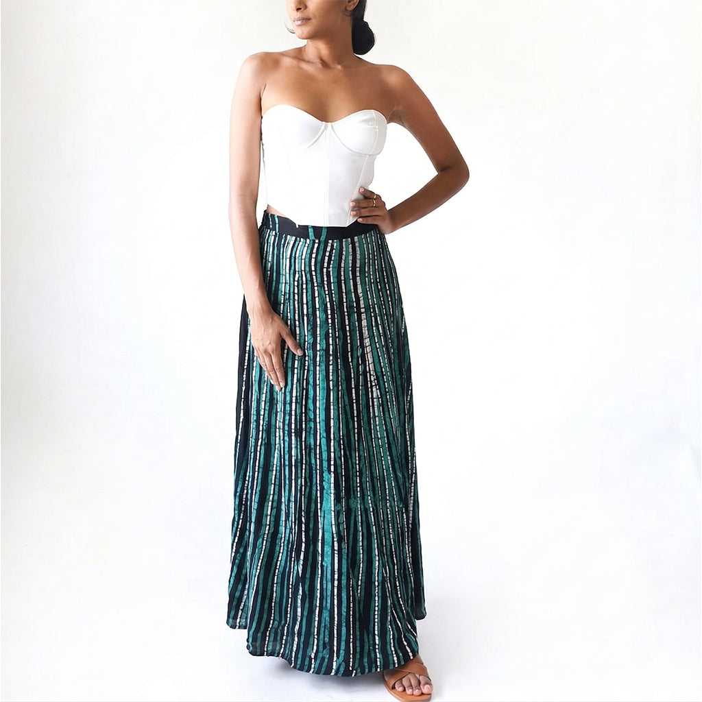 Coastal Stripe Batik Skirt
