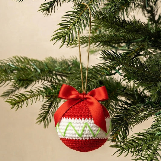 Red Crochet Christmas Bauble